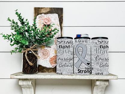 Glitter Ribbon Custom Cancer Awareness Koozies & Tumblers