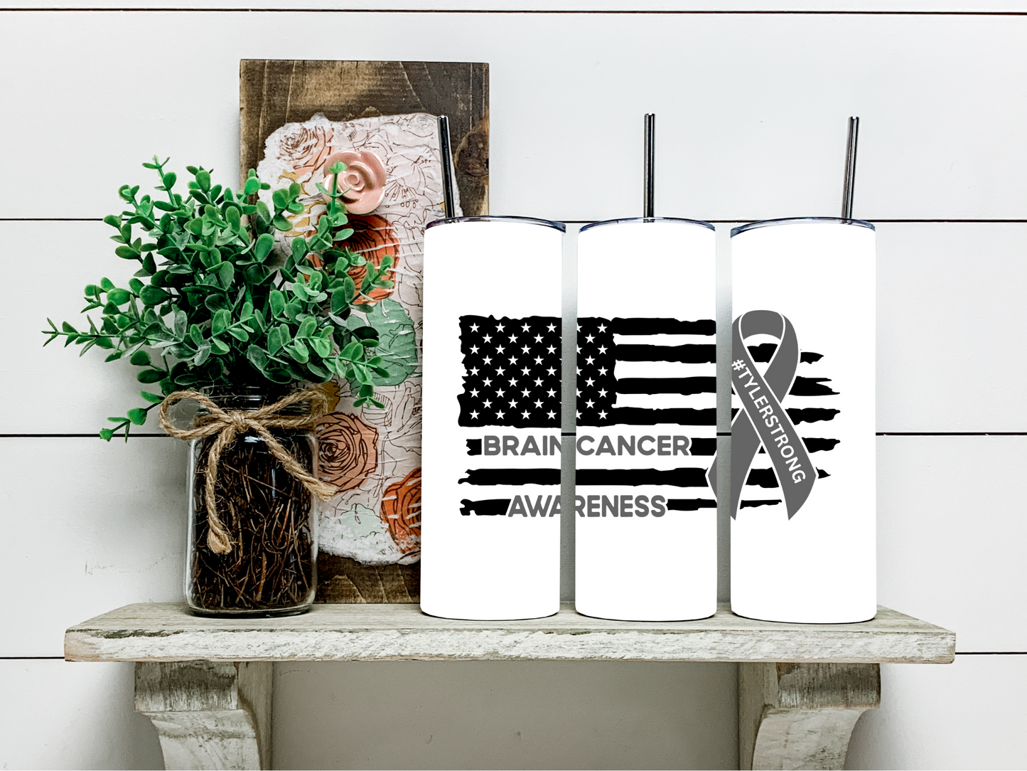 Flag #TylerStrong Cancer Awareness Koozies & Tumblers