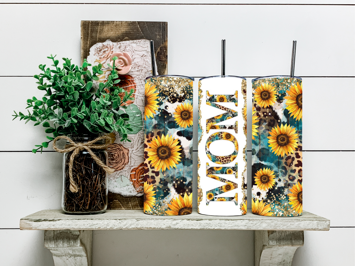 Mom Sunflower & Leopard Tumbler