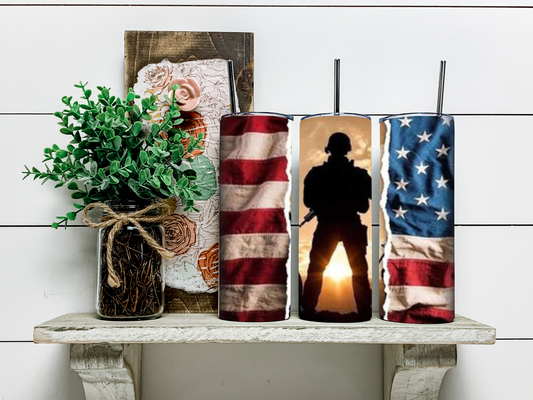 American Soldier Skinny Tumbler