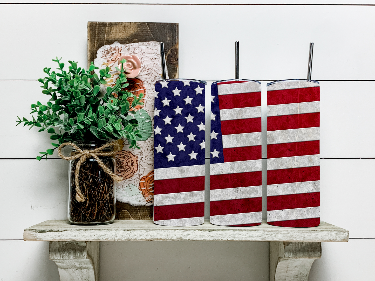 American Flag Skinny Tumbler