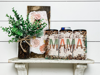 Glitter & Dirt Mom of Both Skinny Koozie Can Cooler