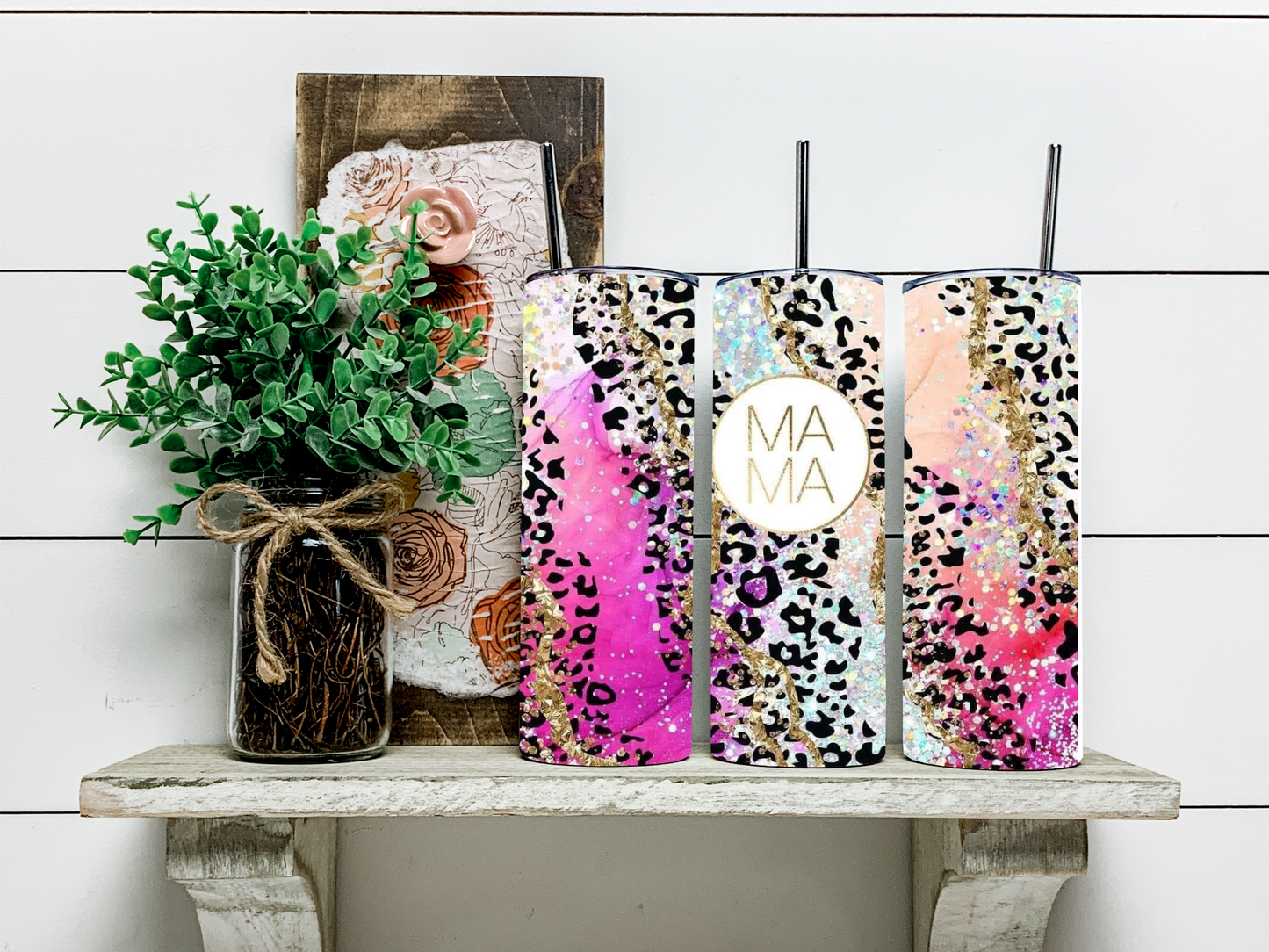 Marble Leopard Mama Tumbler