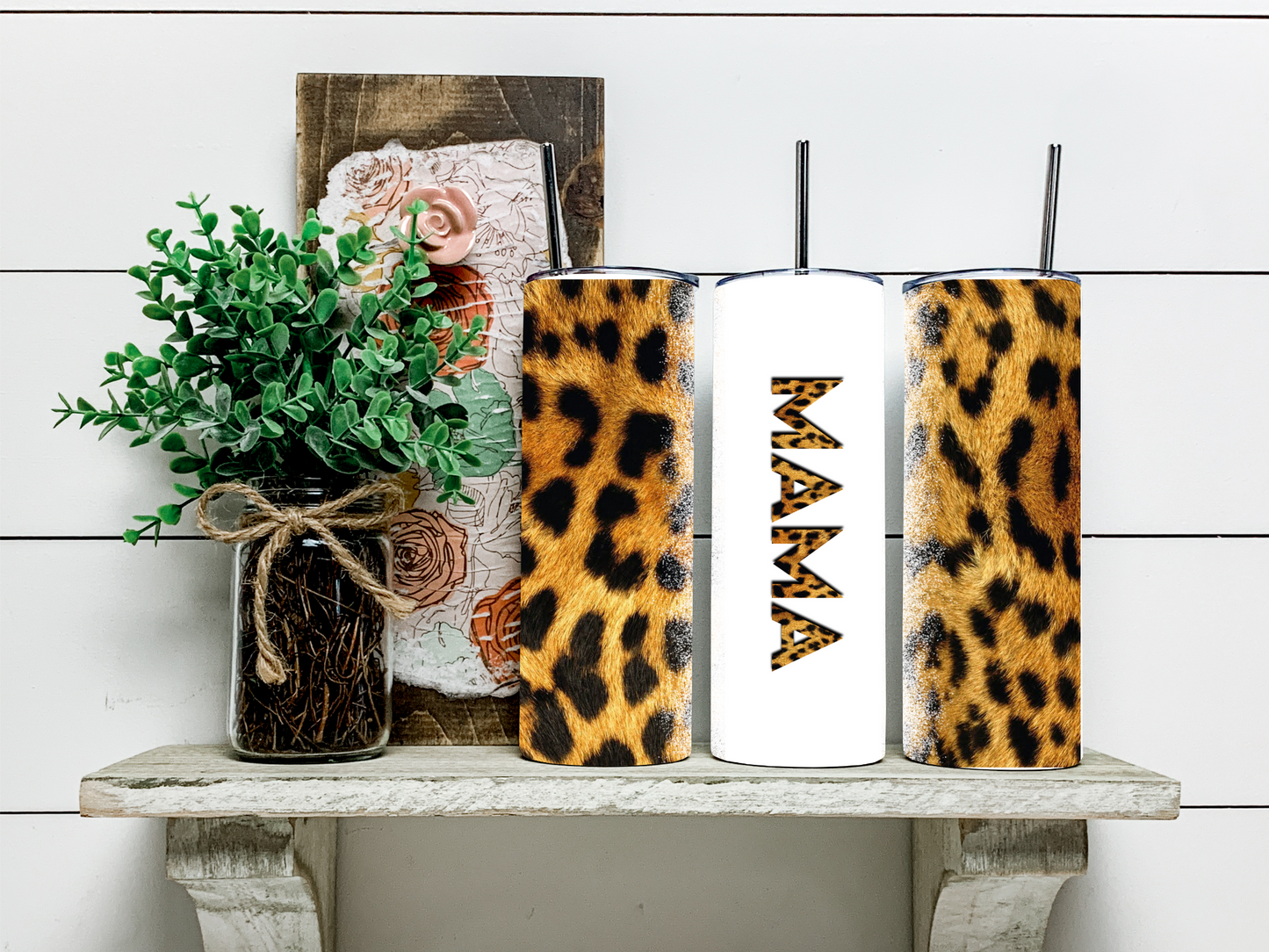 Mama Cheetah Print Skinny Tumbler