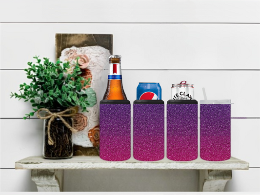 Purple & Magenta Glitter 4 in 1 Koozie