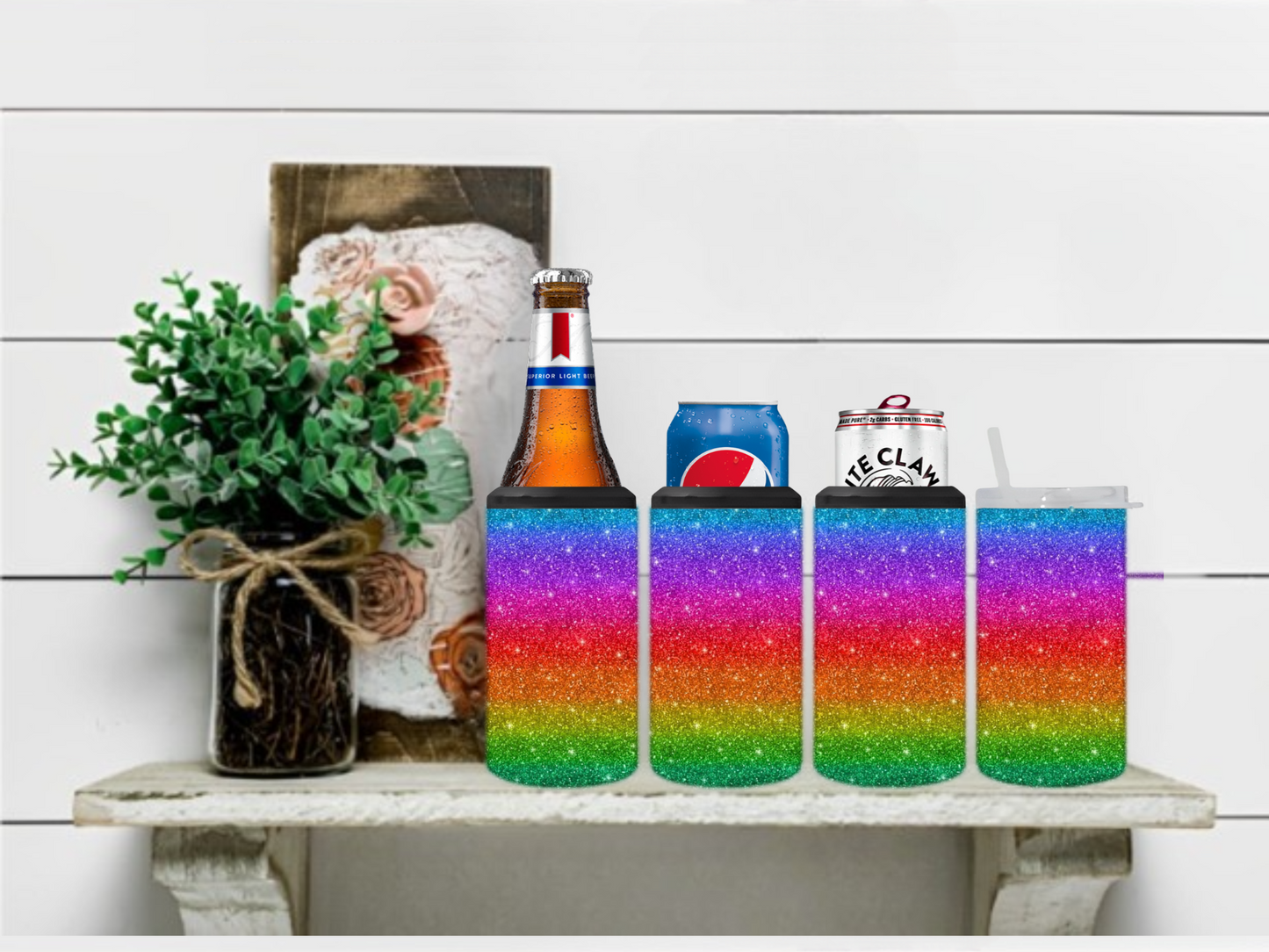 Rainbow Stripped 4 in 1 Koozie