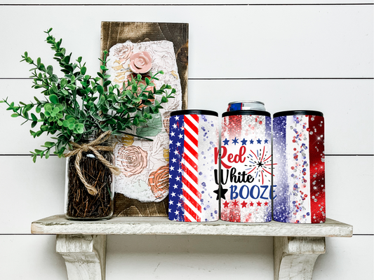 Red, White & B**ze Skinny Koozie Can Cooler