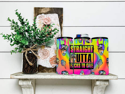 Straight Outta F*cks Skinny Koozie Can Cooler